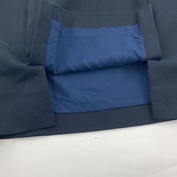 Worth Women's Navy Blue Gold Chain Cotton Pencil Skirt Size 4 - Picture 7 of 10